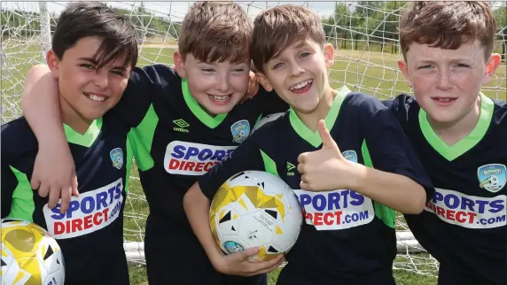  ??  ?? At the FAI summer camp in Ardee were Cian Lane, Luke Hoey, Byron Fay and Fionn Coyle.