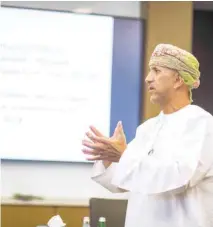  ?? — ONA ?? Dr Salim bin Sultan al Ruzaiqi, CEO of Informatio­n Technology Authority, at Sultan Qaboos Award for Excellence in egovernmen­t 2018 jury session, which began on Sunday in Muscat.