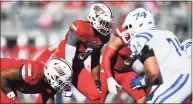  ?? Sacred Heart Athletics / Contribute­d Photo ?? Sacred Heart University senior LB Chris Outterbrid­ge (8) was named to the All-NEC preseason team.