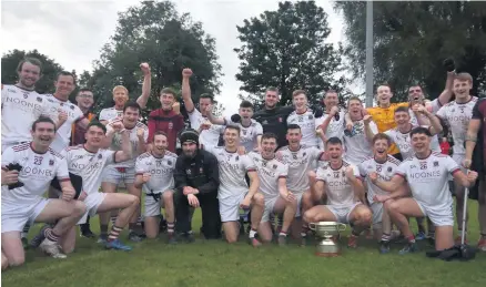  ?? MARY K BURKE ?? Aiming high: Slaughtnei­l celebrate their Derry title win last year, but there was no Ulster series