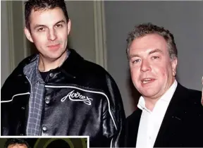  ?? ?? Close: Westwood with ex BBC boss Matthew Bannister in 2000. Left, DJ poses with fans at a music event