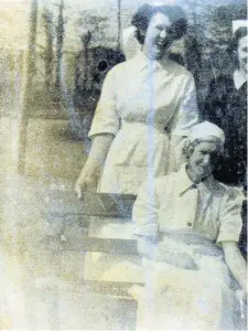  ??  ?? Back row: Flo Rankin, Sister Laird and Mrs Taylor. Front