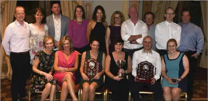  ??  ?? Tralee Bay Swimming Club and the Tralee Triathlon Club held their annual awards dinner at the Meadowland­s Hotel, Tralee this week . Pictured are the winners of the Tralee Bay Swimming awards for 2016