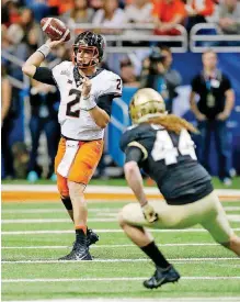  ?? [PHOTO BY NATE BILLINGS, THE OKLAHOMAN] ?? Oklahoma State quarterbac­k Mason Rudolph will lead a football team this season that’s similar to a 2011 squad that might have challenged for a national championsh­ip bid if not for an overtime loss to Iowa State.