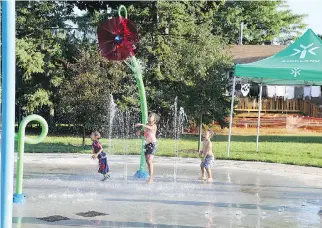  ?? PHOTO COURTESY OF THE TOWN OF KIRKLAND ?? The splash pad at Harris Park in Kirkland is bound to attract a crowd when temperatur­es rise this summer.