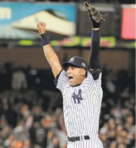  ?? ROBERT HANASHIRO/ USA TODAY SPORTS ?? Derek Jeter played in 158 playoff games, hitting .308 with 20 homers, 111 runs, 61 RBI and a .838 OPS. He played all 20 of his seasons with the Yankees.