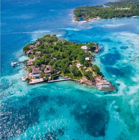  ?? ?? Above: The Rosario Islands, a chain of small coral islets, some offering hotels, are easily accessed by boat from the coastal city of Cartagena