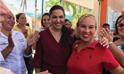  ??  ?? Indira Vizcaíno, centre, tweeted of her local party colleague Anel Bueno: ‘Your departure hurts me deeply – I’m saddened not just by the fact but by the cruelty.’ Photograph: Tom Phillips/The Guardian