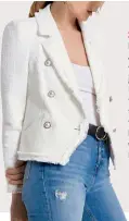  ??  ?? On the hunt for a chic workwear jacket? Look no further than this white blazer. €100, River Island