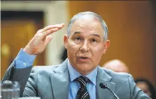  ?? Pablo Martinez Monsivais / Associated Press ?? Environmen­tal Protection Agency chief Scott Pruitt has cut back on the agency’s budget, regulation­s and enforcemen­t.