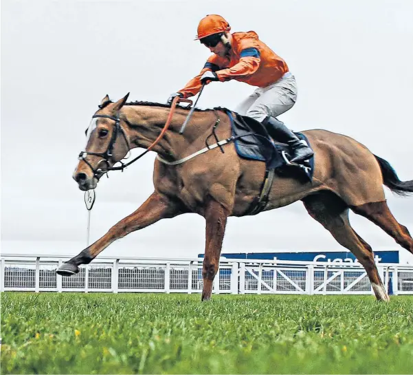  ??  ?? Star turns: Sam Spinner, ridden by Joe Colliver, gallops to victory at Ascot in December, and is welcomed into the winner’s enclosure by trainer Jedd O’keeffe (below, left)