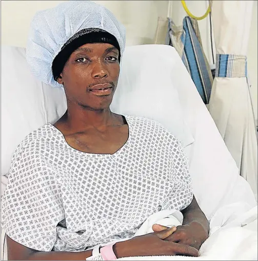  ?? Picture: SIBONGILE NGALWA ?? ALL SET FOR THE OP: Mandla Tozama, 36, is about to undergo surgery to correct his squint, at no cost, at Life St James Hospital in East London