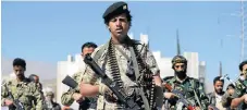  ?? /Reuters ?? Armed: Houthi militants in a parade mark 1,000 days of the Saudi-led military interventi­on in the Yemeni conflict.