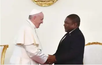  ?? DR ?? Apoio do Papa Francisco chega numa altura em que Cabo Delgado atravessa dificuldad­es