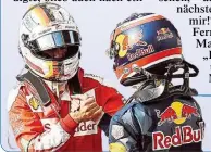  ??  ?? Vettel vs. Kwjat – erst gab’s Krach, dann Handshake.