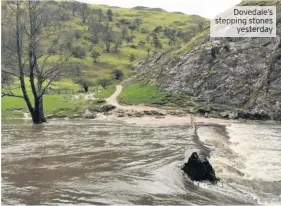  ??  ?? Dovedale’s stepping stones yesterday