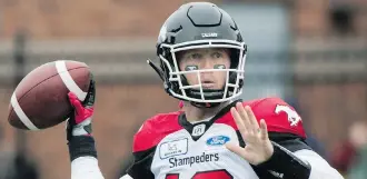  ?? GRAHAM HUGHES/THE CANADIAN PRESS ?? It was no surprise that quarterbac­k Bo Levi Mitchell was one of six Stampeders named West Division all-stars, as he led the league in touchdown passes.