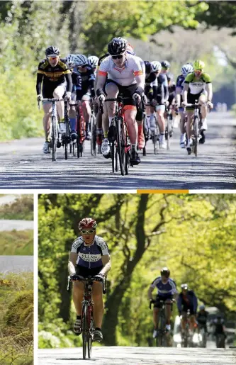  ??  ?? Top right With a leisurely start time and relaxed line, the gran fondo had so much promise Above Riders needed their best climbing legs to tackle the tough course