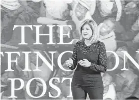  ?? Brian Ach / Getty Images for AOL ?? Arianna Huffington says she will focus on her new venture, Thrive Global, after leaving as editor-in-chief of the Huffington Post.