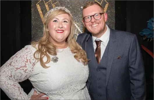  ??  ?? Michelle and new husband Jeff Nimmo greet guests at their Candlerigg­s party after their wedding in Mallaig last month