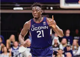  ?? Getty Images ?? UConn’s Adama Sanogo is fresh and rested heading into the postseason thanks the Huskies’ depth up front.