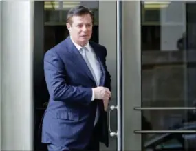  ?? THE ASSOCIATED PRESS ?? Paul Manafort, President Donald Trump’s former campaign chairman, leaves the federal courthouse in Washington on Feb. 14.