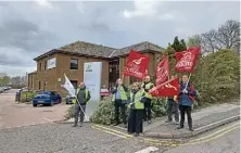  ?? ?? Unite strike action at Bilfinger.