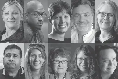  ??  ?? Brigitte Pellerin plans to consult further with her mini focus group, including top row from left, Anna Belanger, Chuka Ejeckam, Christine Henderson, James Holden, Isabel Gibson, bottom row from left, Roy Eappen, Rosie Edwards, Laurel Roberts, Jess...