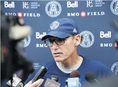  ?? JACK BOLAND ?? Toronto Argos coach Marc Trestman says he will not “allow perception­s of what happened in other places and all the dynamics affect our decision here” concerning newly acquired receiver Duron Carter.