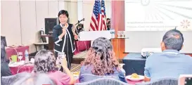  ?? PHOTO BY U.S. EMBASSY ?? Veteran journalist and executive director of the Philippine Center for Investigat­ive Journalism Maria Lourdes C. Mangahas put emphasis on the role of the media in the fight against human traffickin­g and its proper way of reporting to protect the victims.