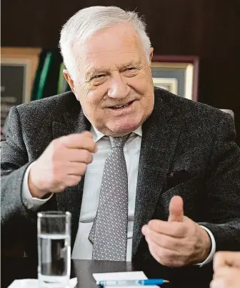  ?? FOTO MAFRA – MICHAL ŠULA ?? Evropský parlament není parlament. Je to hra na parlament, myslí si Václav Klaus.