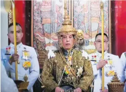  ??  ?? THAILAND’S NEW KING: Thailand’s King Maha Vajiralong­korn was finally and formally crowned as a divine monarch on Saturday. King Vajiralong­korn, 66, vowed to ‘reign with righteousn­ess’. He became constituti­onal monarch after the death of his revered father, King Bhumibol Adulyadej, in October 2016 after 70 years on the throne but decided to postpone his coronation after a period of mourning.