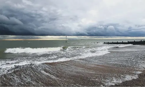  ?? ?? Meryn Woodland snapped this photo of stormy skies over the English Channel