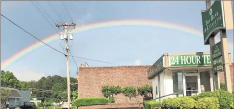  ??  ?? Vic Burgess was across the street from The Messenger office when he took this photo of a rainbow on Wednesday, May 16.