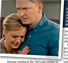  ?? FACEBOOK/7DE LAAN ?? HOOFFOTO: Ja H Jacobs se karakter MIV is in onlangs 7de Laan, by Hennie Diederik rik, gediagnose­er. LINKS: Die karakters Di Diederik (Hennie) en Olivia (Nadia He Herbst) kort ná Diederik die diagnose ge gekry het.