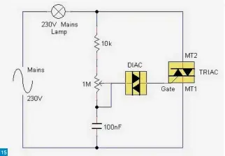  ?? ?? 15
Fig. 15: Mains lamp dimmer circuit. Fig. 16: Symbol for a transorb.