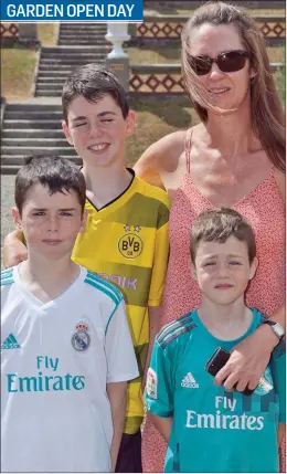  ??  ?? Karen Moules with her boys, Oisin, Cormac and Peadar Keggan, at the garden open day at Shelton Abbey in aid of Wicklow Hospice Foundation.