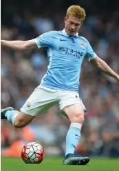  ??  ?? Kevin De Bruyne, 5 gol in questo campionato con la maglia del City