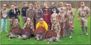  ?? SUBMITTED PHOTO ?? Pictured are the participan­ts of the Oneida County Federation of Sportsman youth turkey hunt and their mentors, who are ECOs or area sportsmen and women.