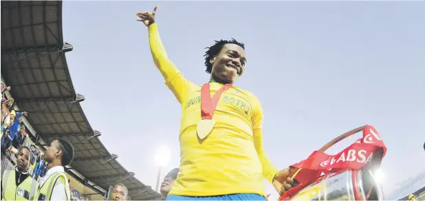  ?? Picture: Backpagepi­x ?? GRAND FUTURE. After conquering the local scene, Mamelodi Sundowns hotshot Percy Tau looks destined for bigger things in Europe.