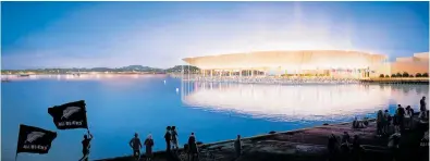  ??  ?? An artist's impression of the proposed Auckland Waterfront sunken stadium.