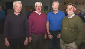  ??  ?? Ivor Dulohery, Ted Lenihan, Donal Ducey and Dan Dulohery represente­d Ballyclogh at the Cork GAA Clubs Draw.