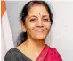  ??  ?? Nirmala Sitharaman