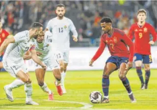  ?? // EFE ?? Ansu Fati, durante el partido de la selección en Ammán