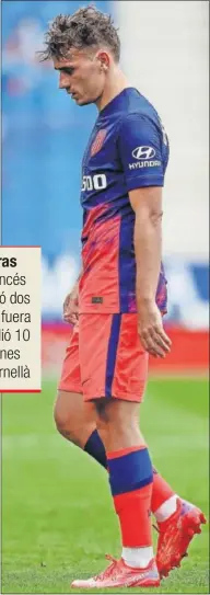  ??  ?? Griezmann, en una imagen del Espanyol-Atlético de su ‘rentrée’.