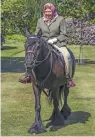  ?? — AFP ?? Queen Elizabeth II rides Balmoral Fern, a 14-year-old Fell Pony, in Windsor Home Park, west of London, over the weekend of May 30 and May 31.