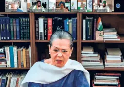  ??  ?? CONGRESS president Sonia Gandhi holds an online meeting with Congress Chief Ministers to review how their States are tackling COVID-19, on May 6.