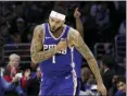  ?? CHRIS SZAGOLA — AP FILE ?? Philadelph­ia 76ers’ Mike Scott said he regrets the alteractio­n he was in at the Eagles-Redskins game earlier this season.