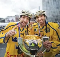  ?? Arkivbild: Johanna Lundberg ?? Sergels torg. Sergels torg 2017. Joel och Henrik Lundqvist har precis varit i Tyskland och vunnit VM med Tre Kronor. Joel som kapten.