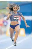  ?? FOTO: LYONS/AFP ?? Die US-Amerikaner­in Sha’Carri Richardson ist die neue Sensation im 100-Meter-Sprint.